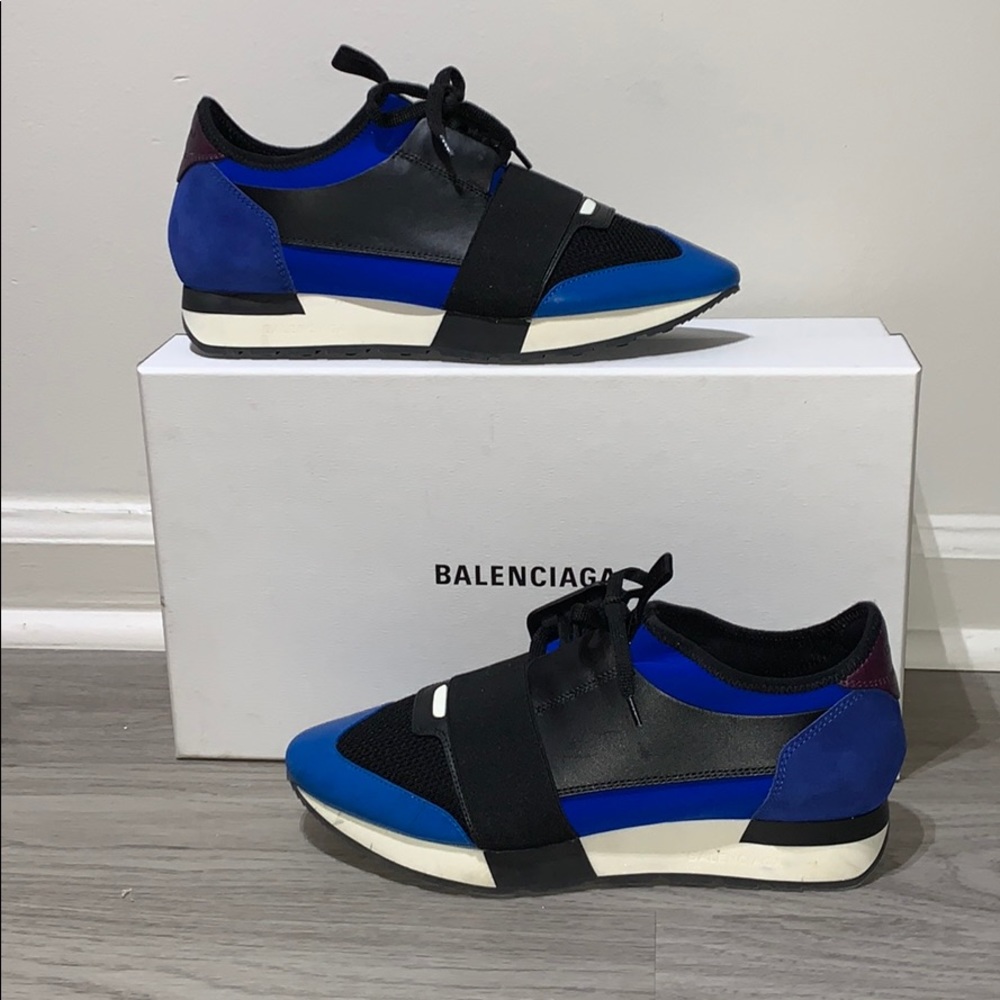 Balenciaga Blue Race Runner Shoes